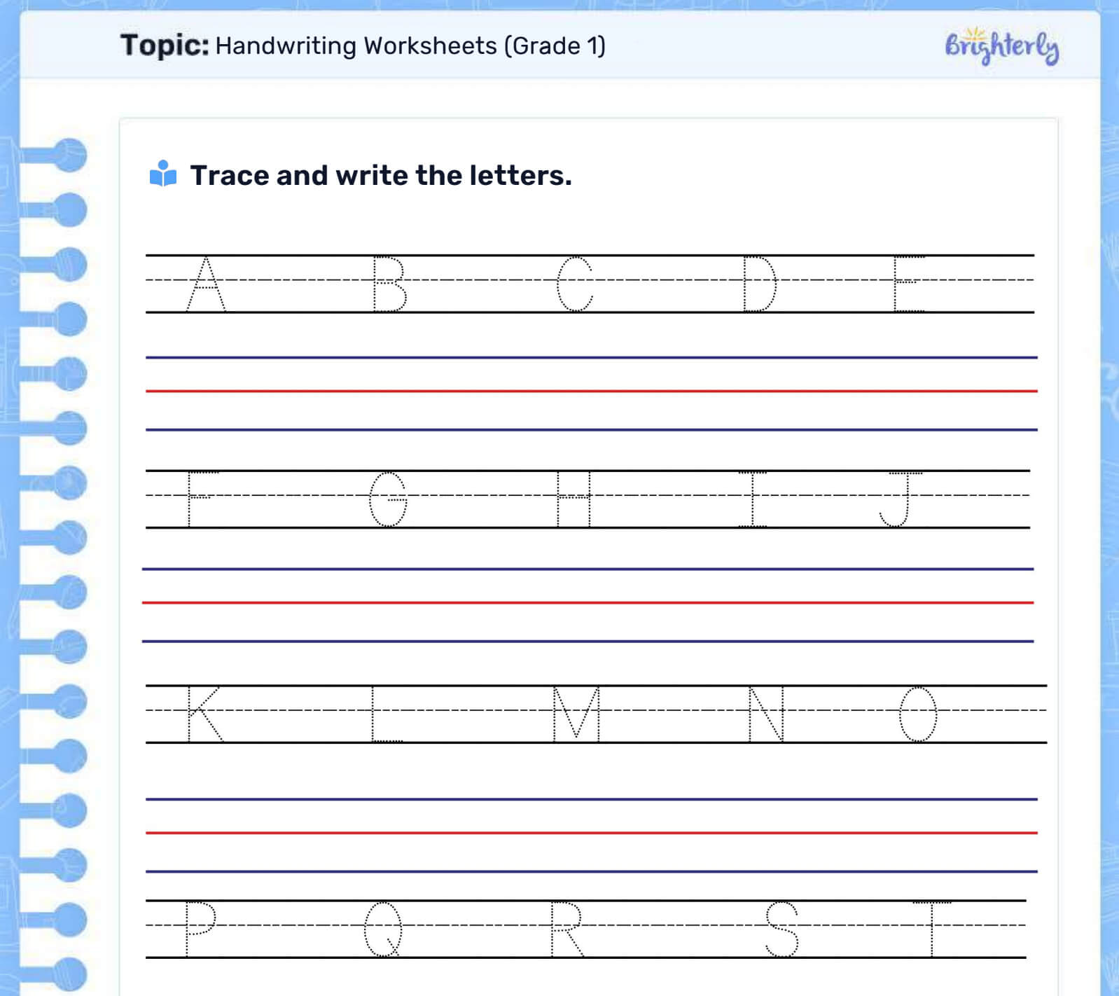 Using writing worksheets