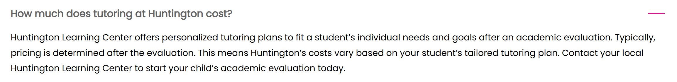 How Much Does Huntington Learning Center Cost?