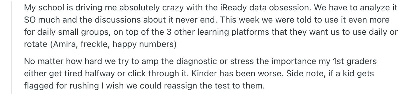 iReady school reviews on the learning approach