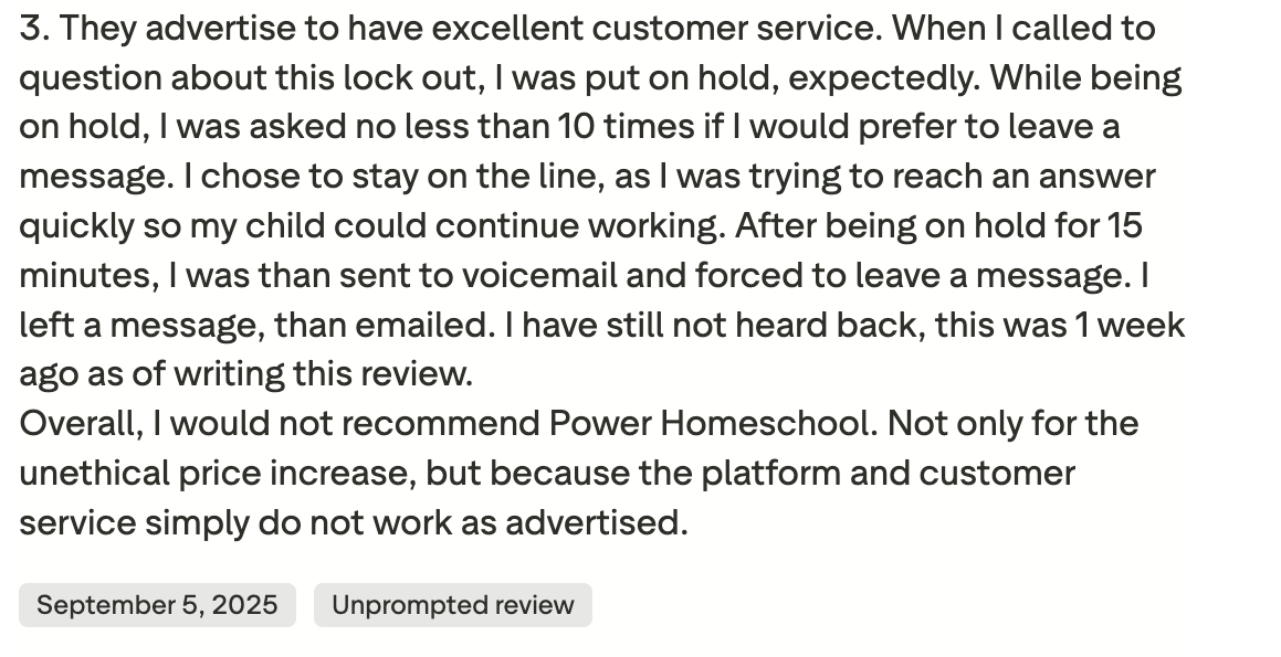 Power Homeschool Customer Support 
