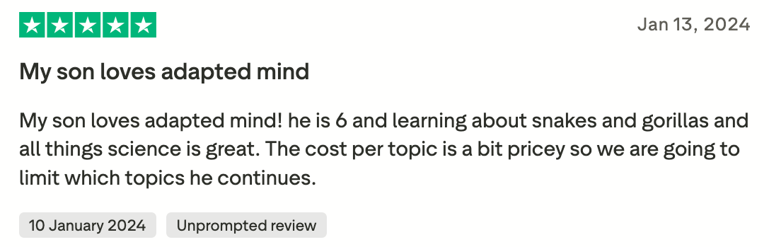 Adapted Mind cost explained 