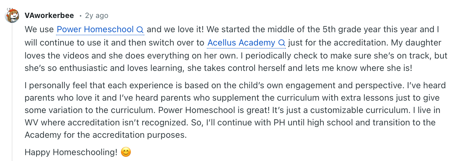 Power Homeschool vs Acellus Reddit & Trustpilot reviews