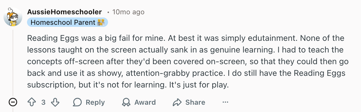 Reading Eggs vs Hooked on Phonics Reddit & Trustpilot reviews
