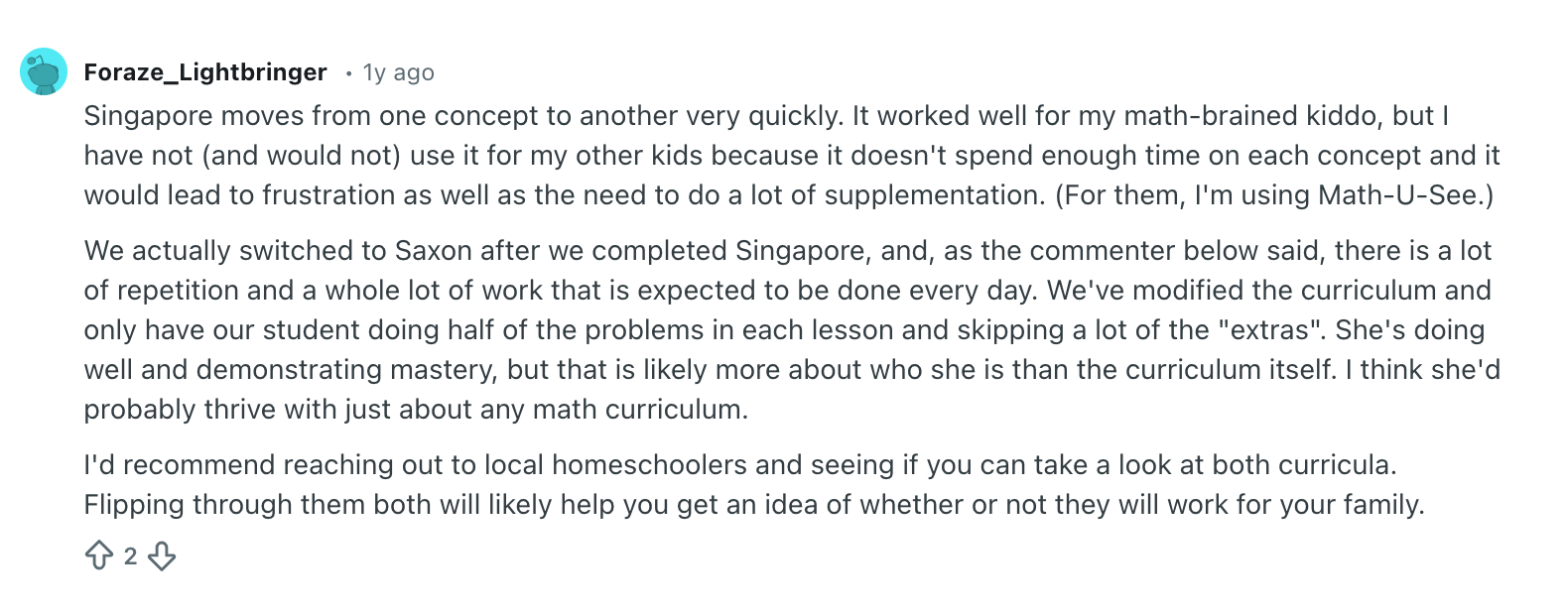 What are the drawbacks of Singapore Math?