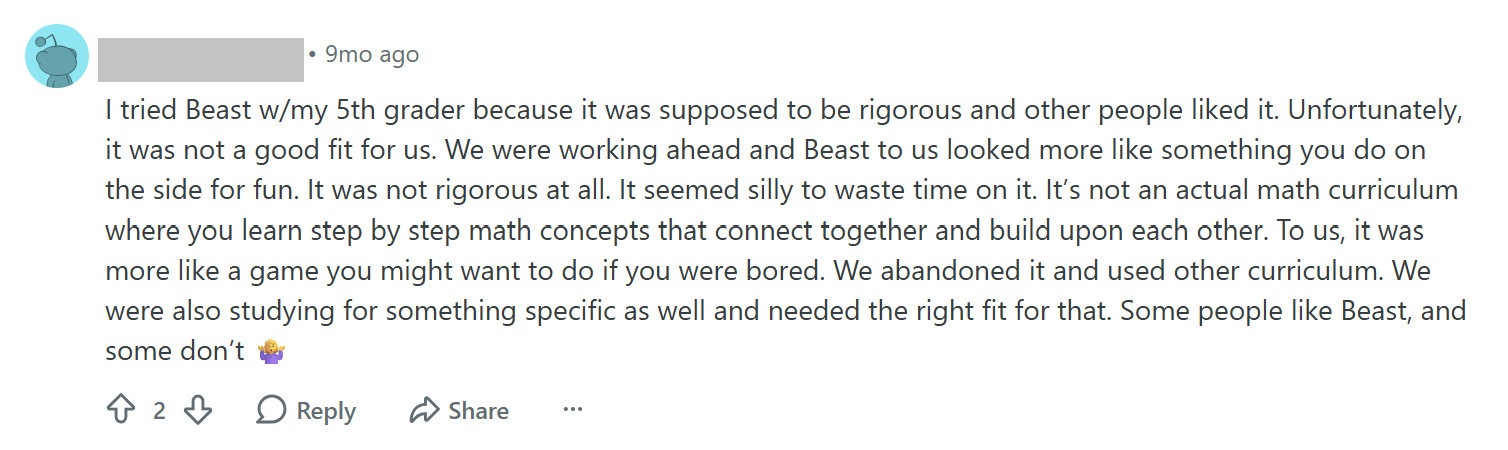 Beast Academy Reviews on Learning Outcomes
