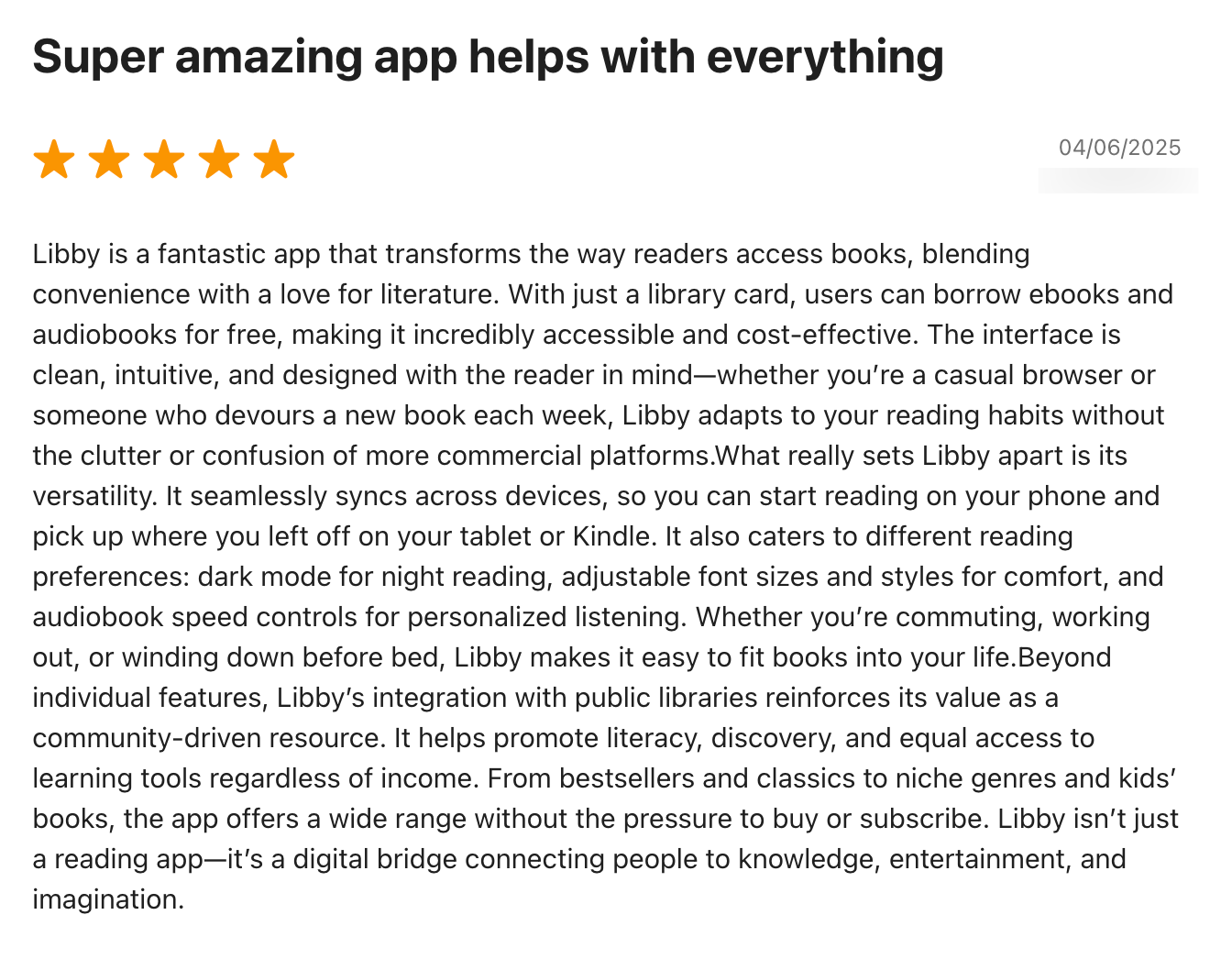 Libby App Review: Interface (7/10)