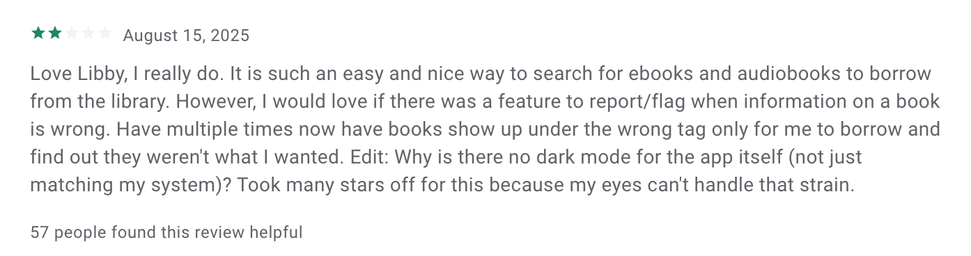 Libby Reviews: Complaints