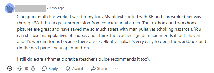 How Does Singapore Math Work? User Experience Feedback