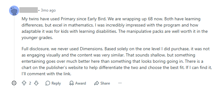 How Does Singapore Math Work? User Experience Feedback