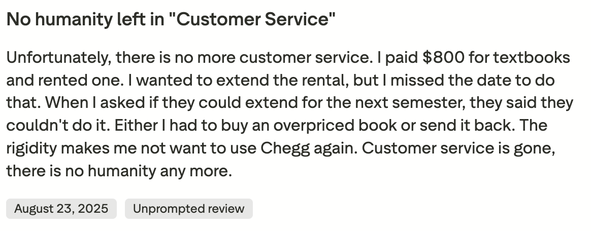 Reasons to choose alternatives to Chegg