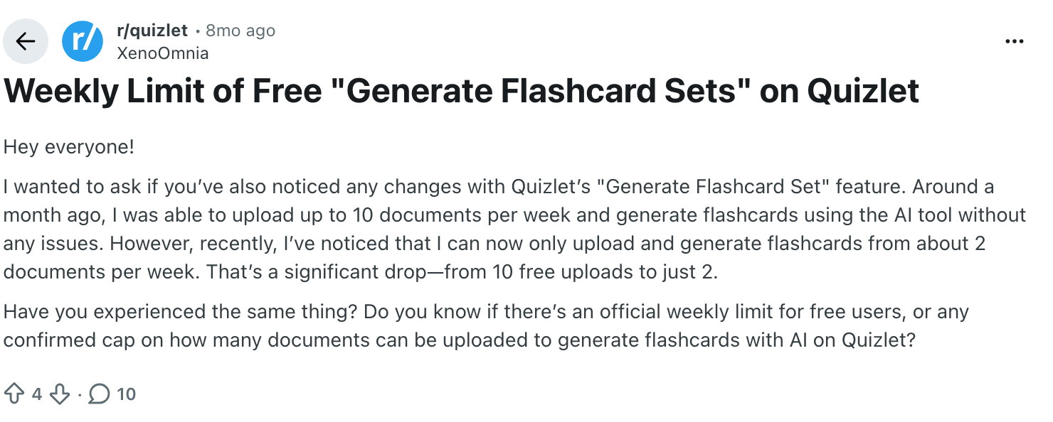 Is Quizlet available for free with any core features?