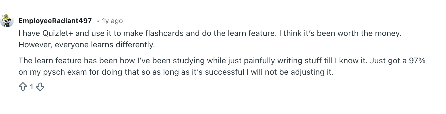 Quizlet cost Reddit & Trustpilot reviews