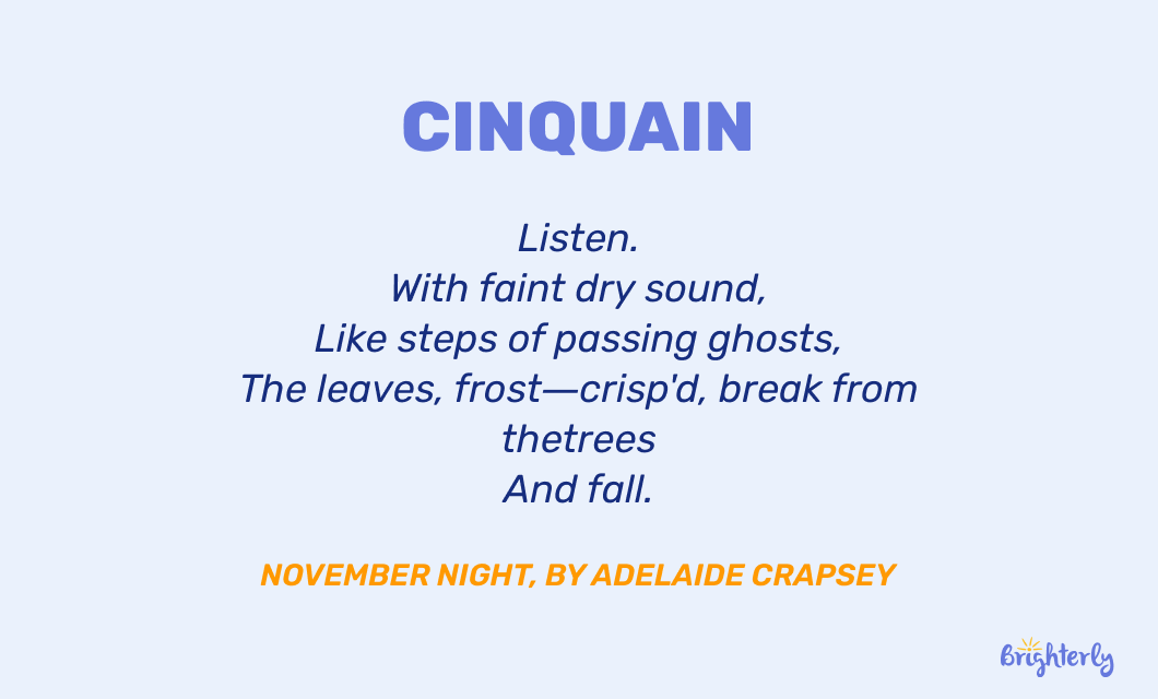 Cinquain poetry type 
