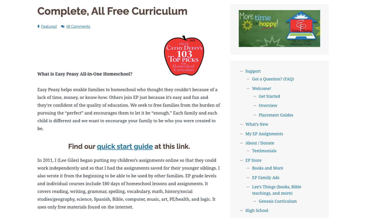 #10 Easy Peasy All-in-One Homeschool