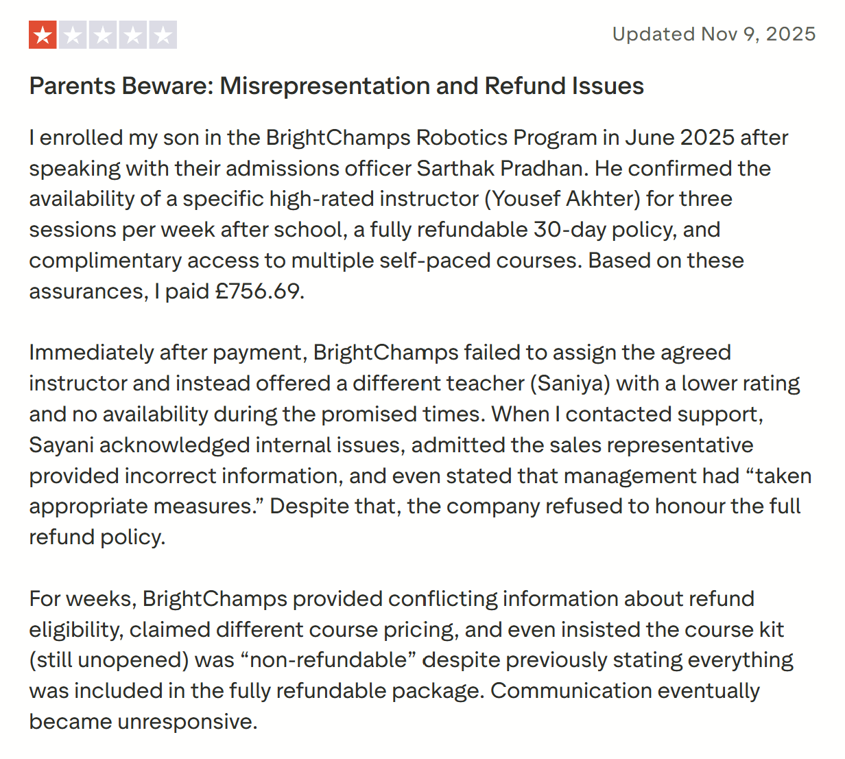 Is the BrightCHAMPS Price Reasonable?