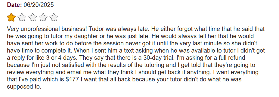 Grade Potential Tutoring Complaints