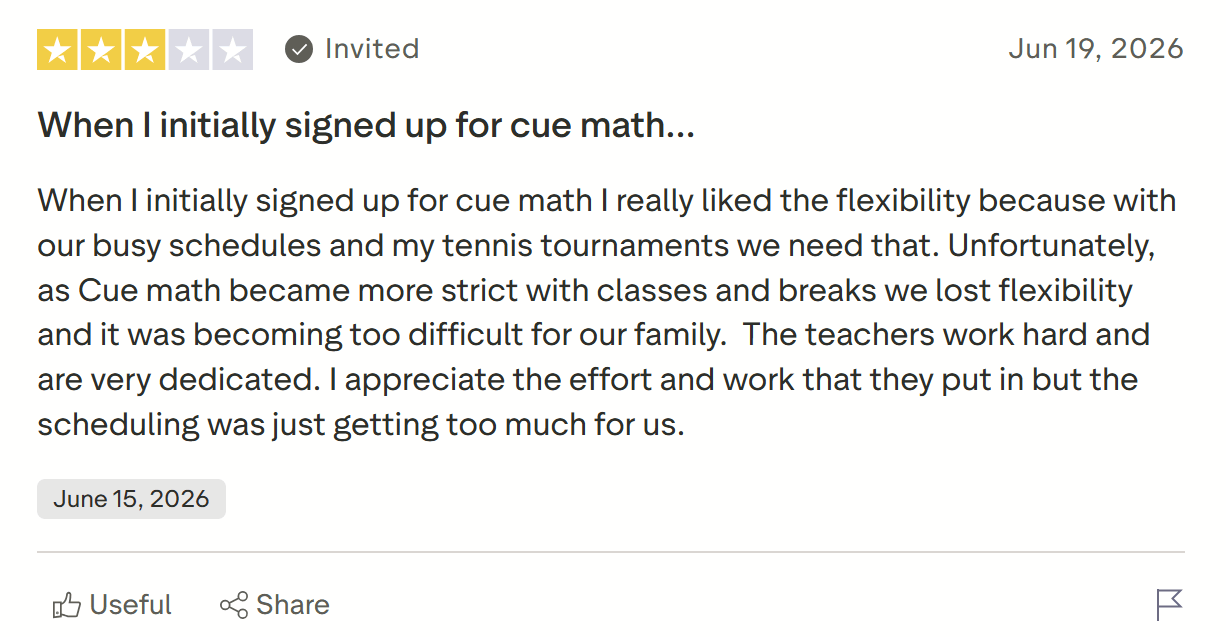 Lack of flexibility in scheduling