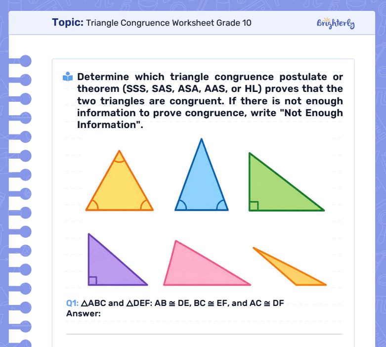 triangle congruence worksheet