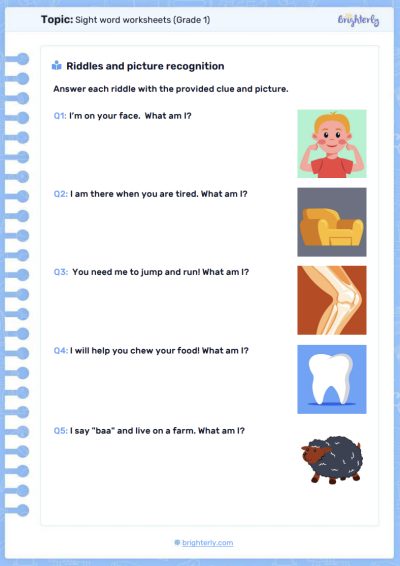 1st Grade Sight Words Worksheets PDF2
