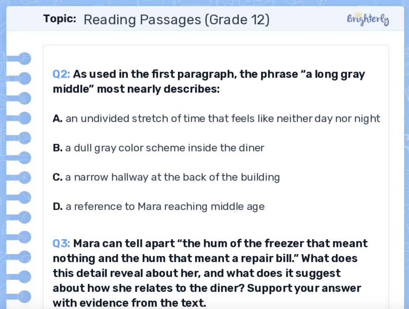 reading passages 12