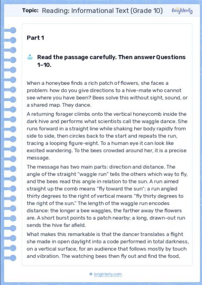 10_Reading_Passages_Worksheet_1