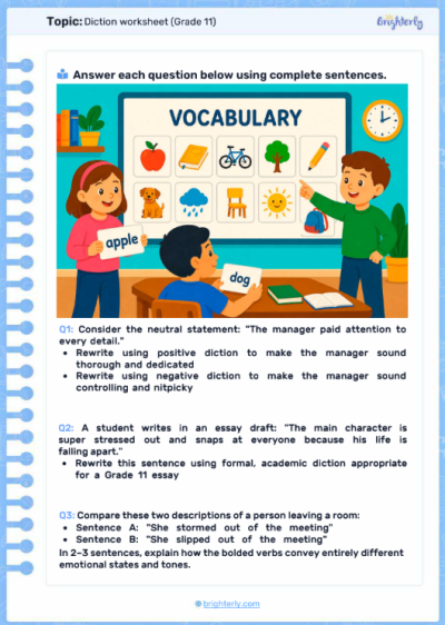 Diction Worksheets