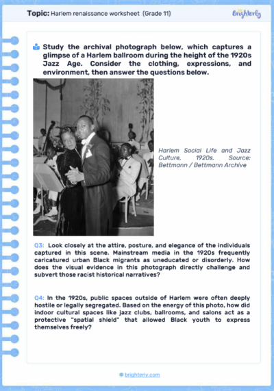 Harlem Renaissance Worksheets