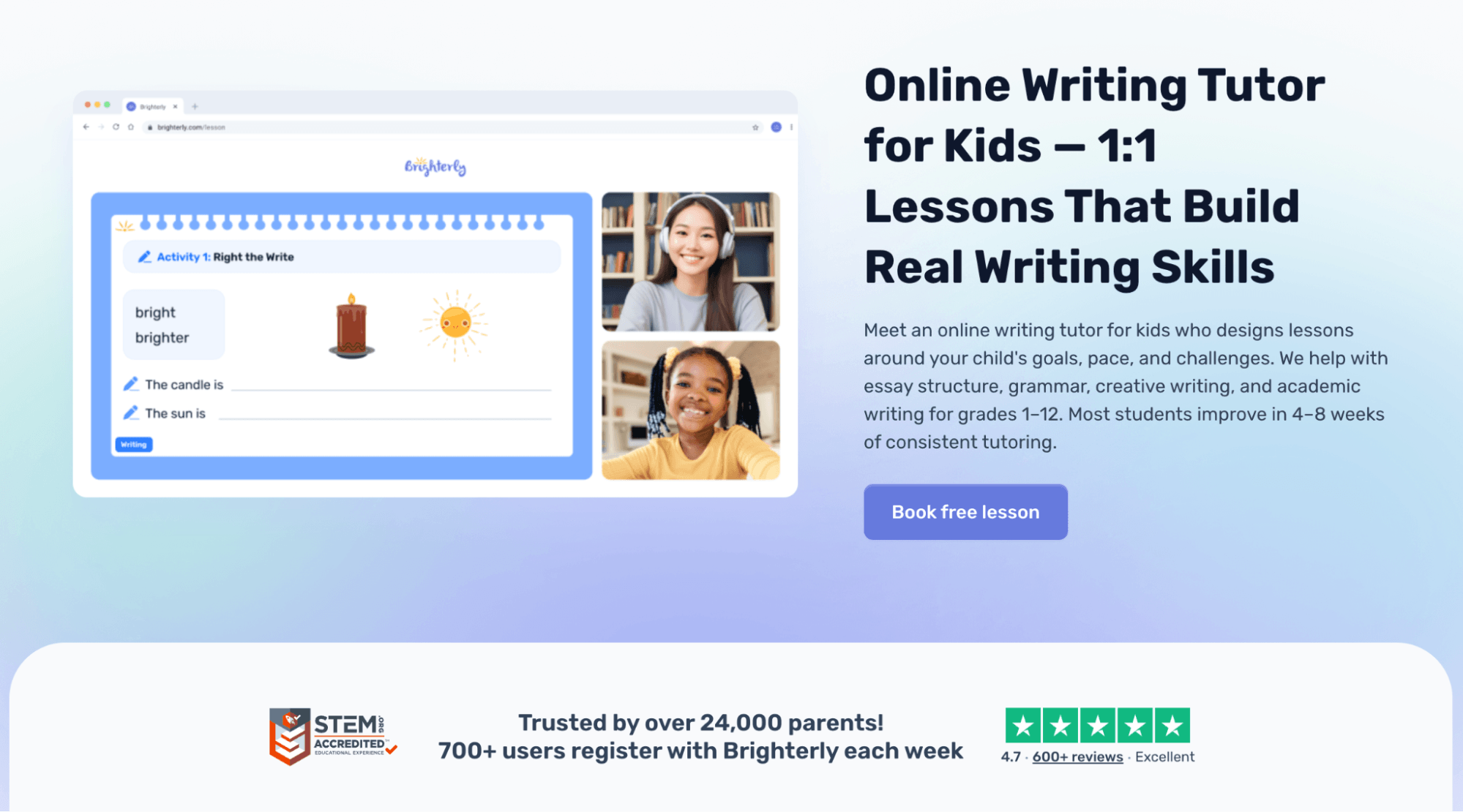 Brighterly Online Writing Classes