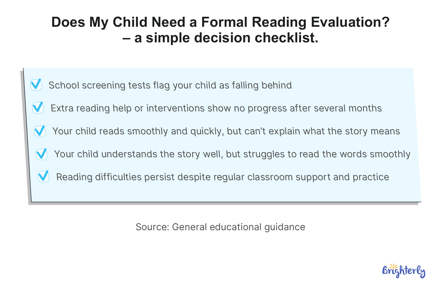 When to Seek a Formal Reading Evaluation