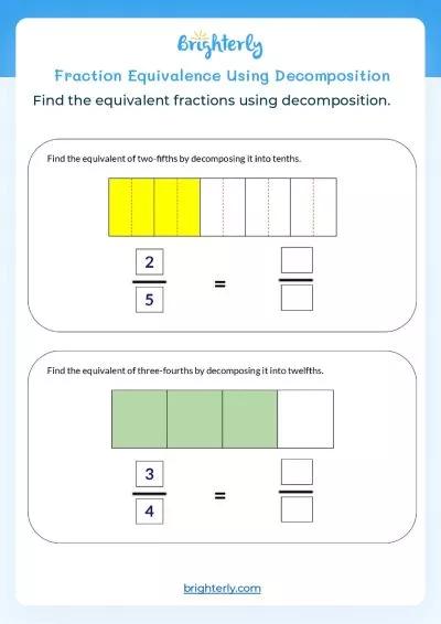 Equivalent Fraction Worksheets