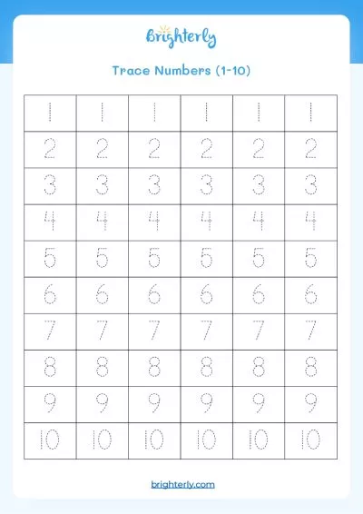 Traceable Numbers Worksheet