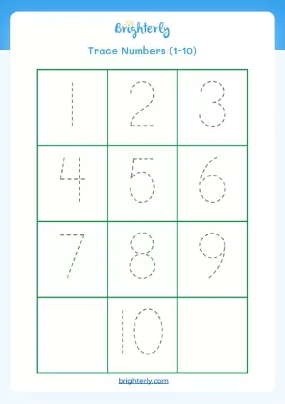 Number Tracing Sheet