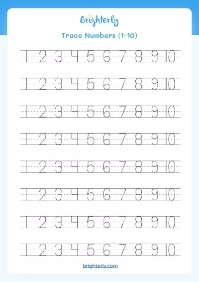 Tracing Number Worksheets