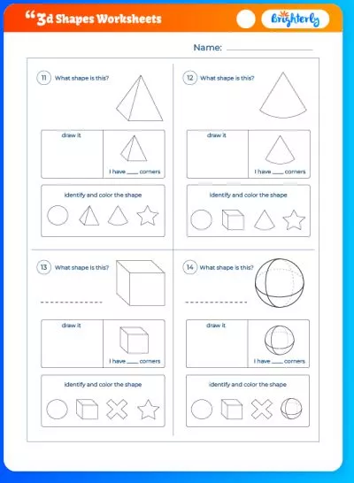 3D Shape Worksheet 3D Shape Worksheet