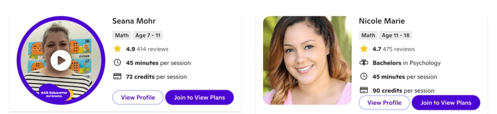 Outschool tutoring hourly rate vs average price for math tutors