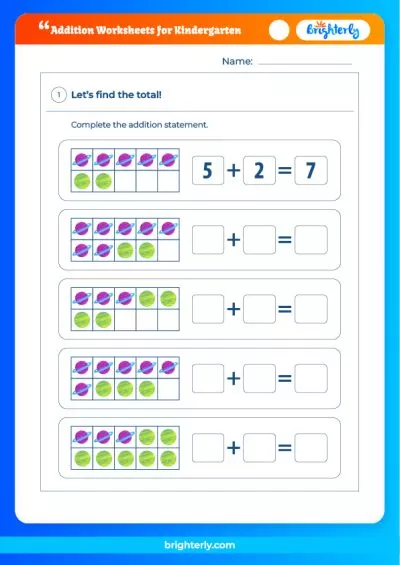 Adding Worksheets Kindergarten