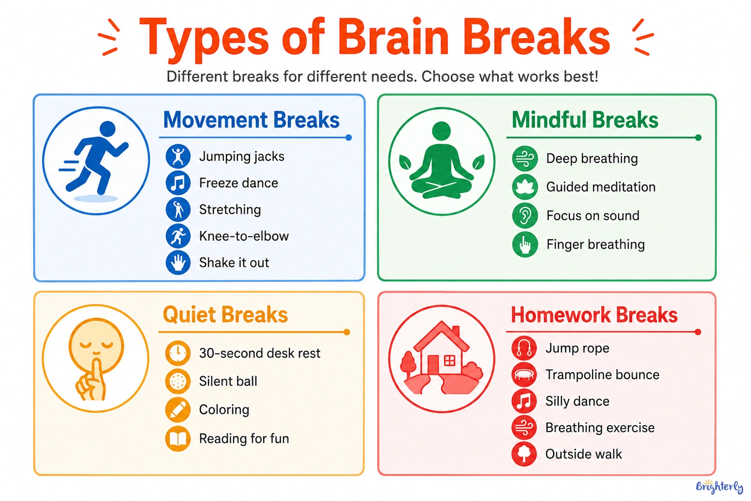 Types of Brain Breaks for Kids
