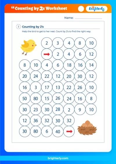 Skip Count By 2 Worksheet
