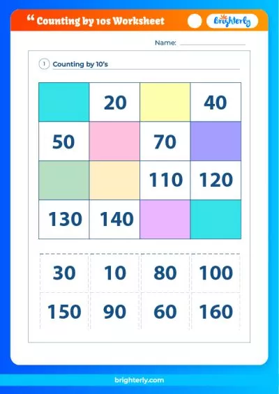 Count By 10s Worksheet