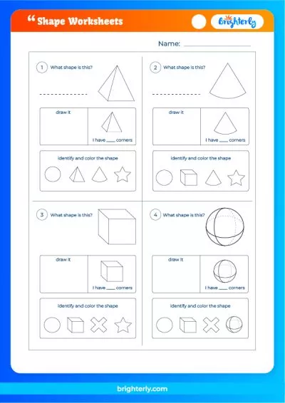 Learning Shapes Worksheets