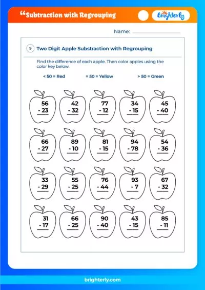 Free Printable Subtraction With Regrouping Worksheets PDFs Brighterly Free Printable Subtraction With Regrouping Worksheets PDFs Brighterly