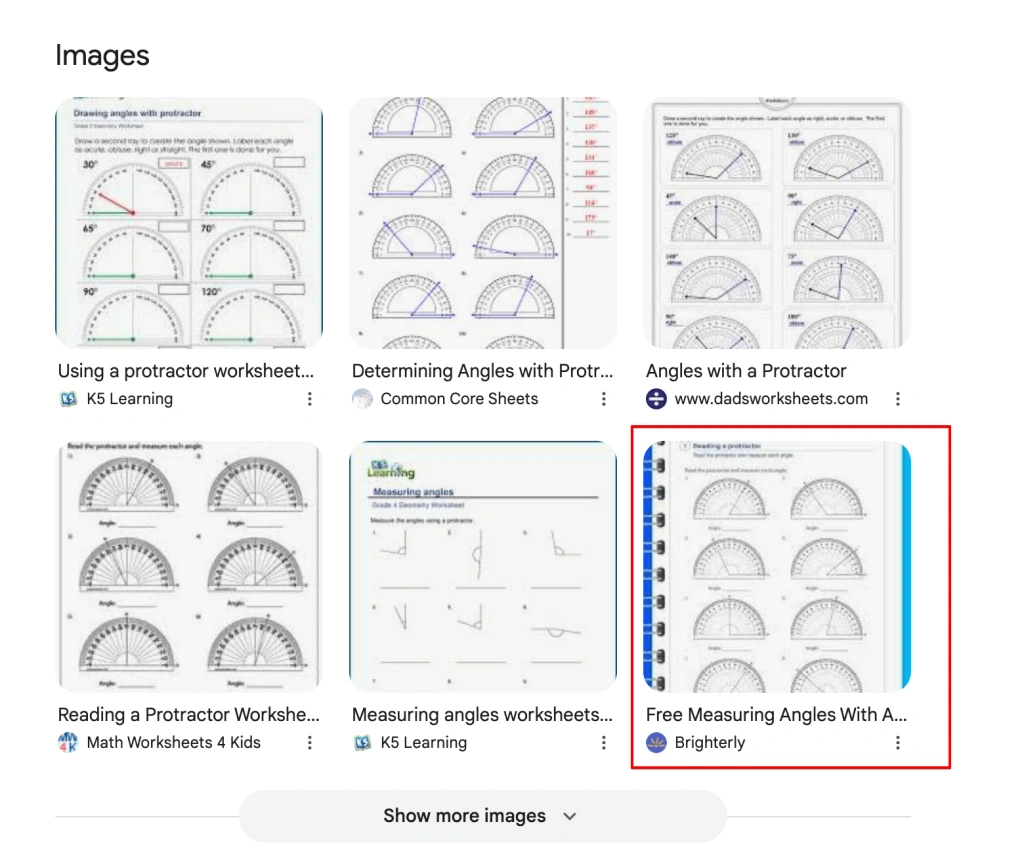 Measuring angles worksheet with protractor PDF: Practice