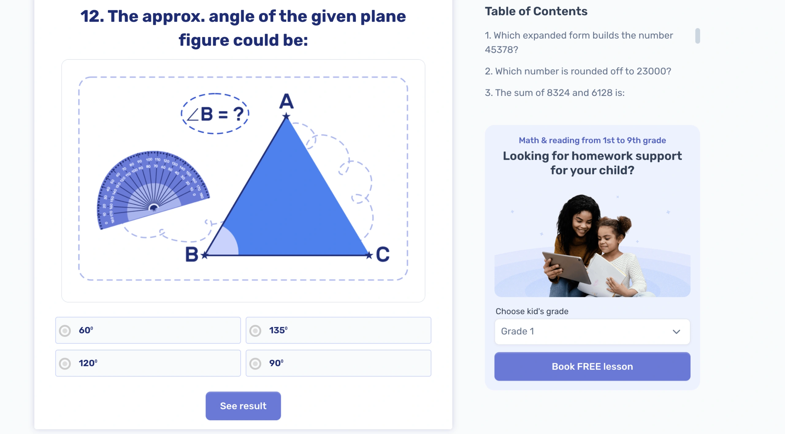 Measure angles with a protractor worksheet and test
