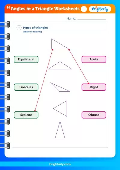 Triangle Angles Worksheets
