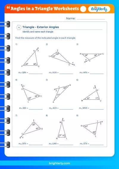 Triangle Angle Worksheets