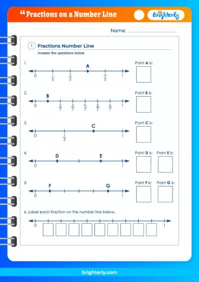 Fractions On A Number Line Practice