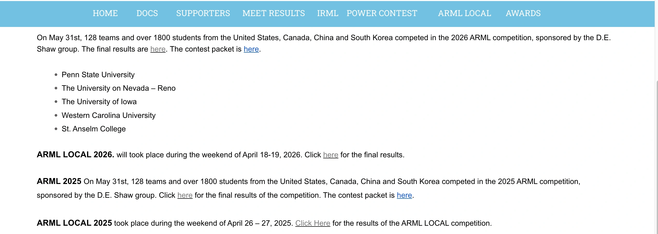 ARML: American Regions Mathematics League