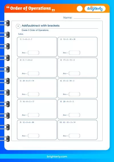 Advanced Order Of Operations Worksheet