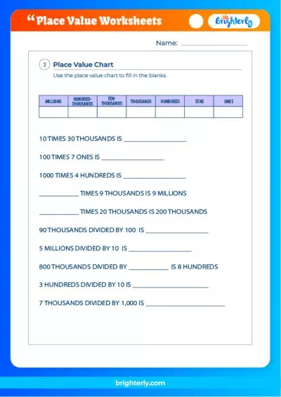 Free Printable Place Value Worksheets