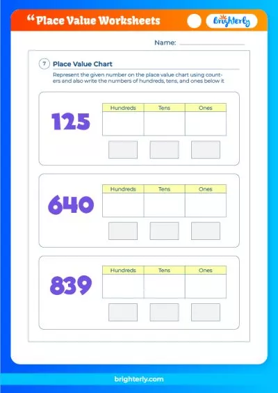 Math Place Value Worksheets